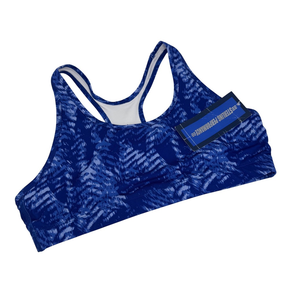 Sterling Performance Womens Blue Abstract Racerback Sports Bra XLβ NWT RN134742
